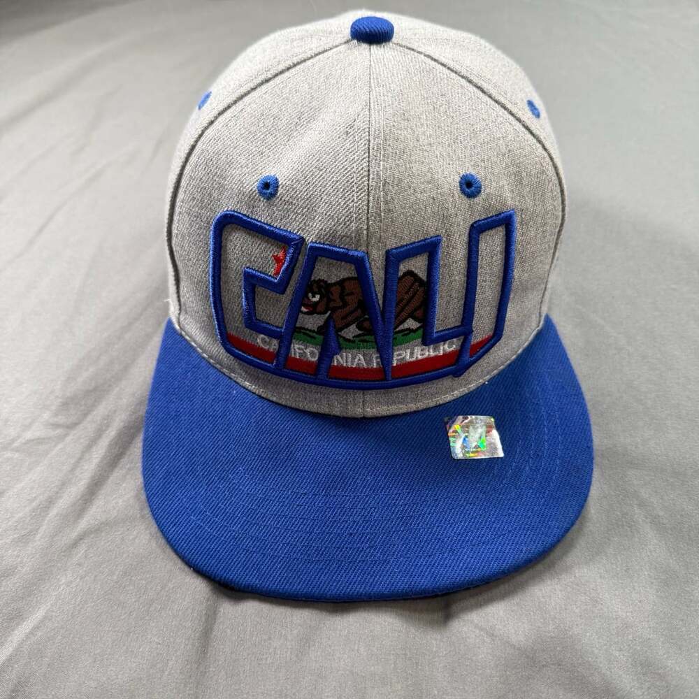 California Republic Hat CALI Bear Embroidered Snapback Flat Bill Baseball Cap